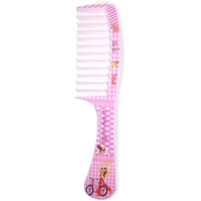 Plastic Flat Hair Comb for Hair Styling (Pink 1 Piece) Fashionable and Unique High Quality - Image 1